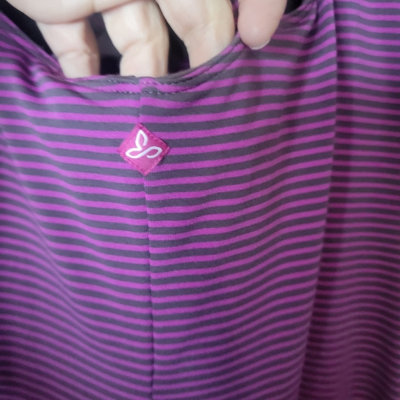 Prana Women's Medium Rebecca Striped Purple Brown Athletic Dress Built In Bra  - Picture 4 of 6